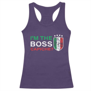 Funny Italian Racerback Tank Top I'm The Boss Capiche TS09 Purple Print Your Wear