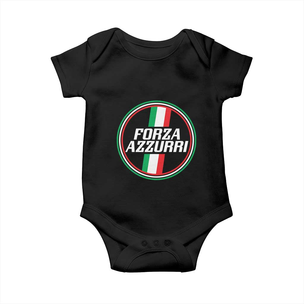 Italian Sport Support Baby Onesie Let's Go Italy Forza Azzurri TS09 Black Print Your Wear