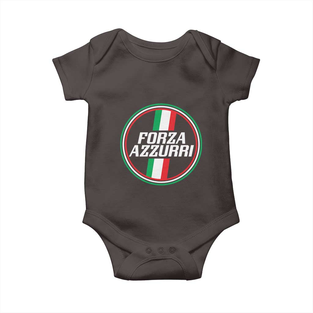 Italian Sport Support Baby Onesie Let's Go Italy Forza Azzurri TS09 Dark Chocolate Print Your Wear