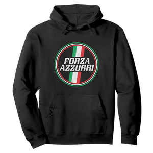 Italian Sport Support Hoodie Let's Go Italy Forza Azzurri TS09 Black Print Your Wear