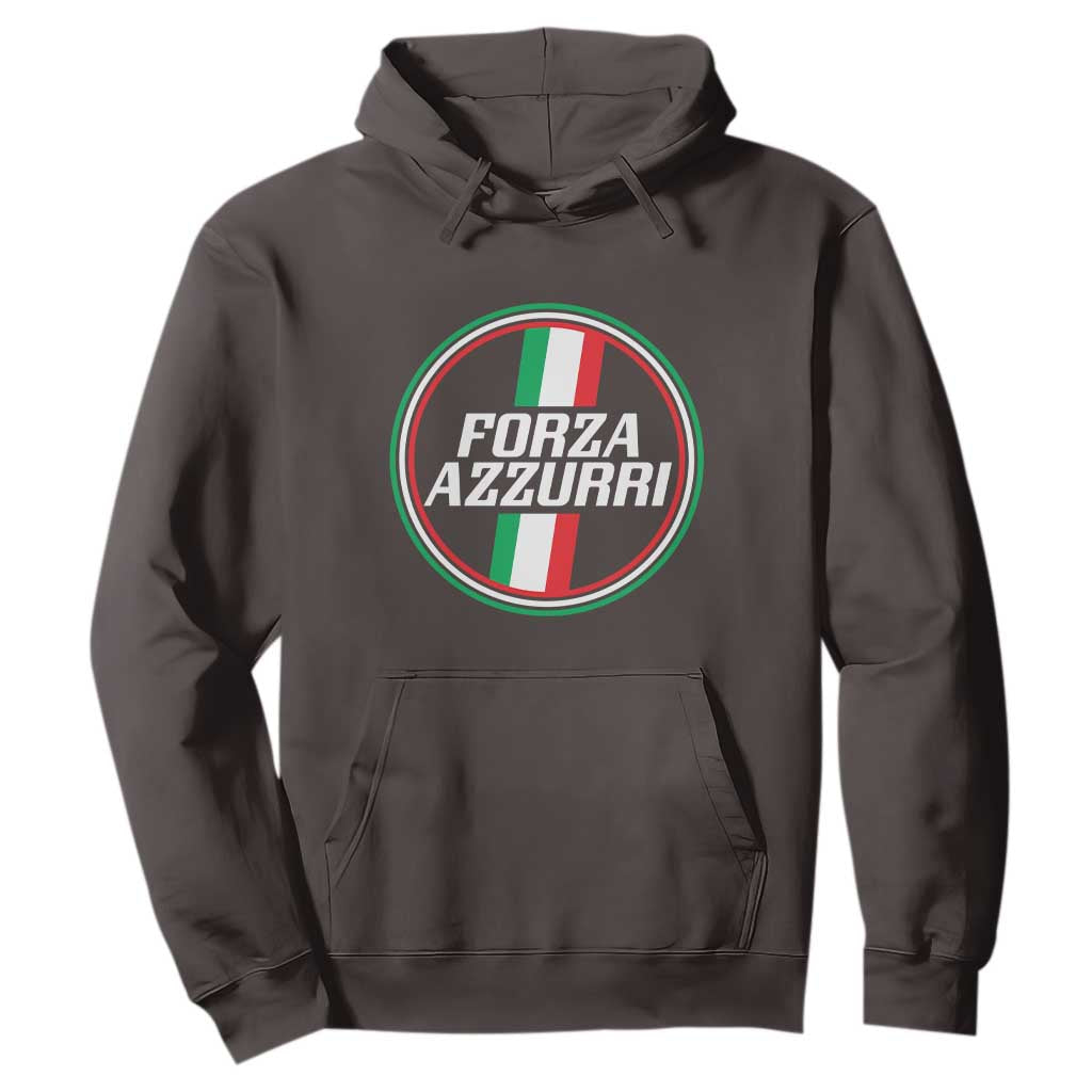 Italian Sport Support Hoodie Let's Go Italy Forza Azzurri TS09 Dark Chocolate Print Your Wear