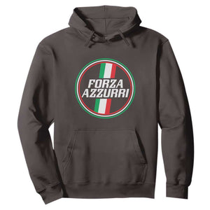 Italian Sport Support Hoodie Let's Go Italy Forza Azzurri TS09 Dark Chocolate Print Your Wear