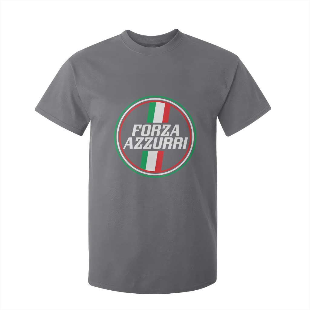 Italian Sport Support T Shirt For Kid Let's Go Italy Forza Azzurri TS09 Charcoal Print Your Wear