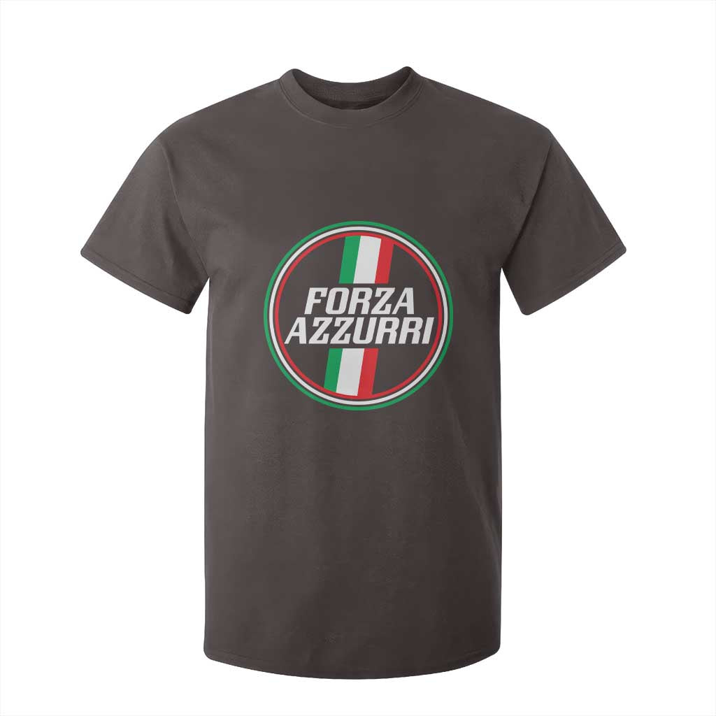 Italian Sport Support T Shirt For Kid Let's Go Italy Forza Azzurri TS09 Dark Chocolate Print Your Wear