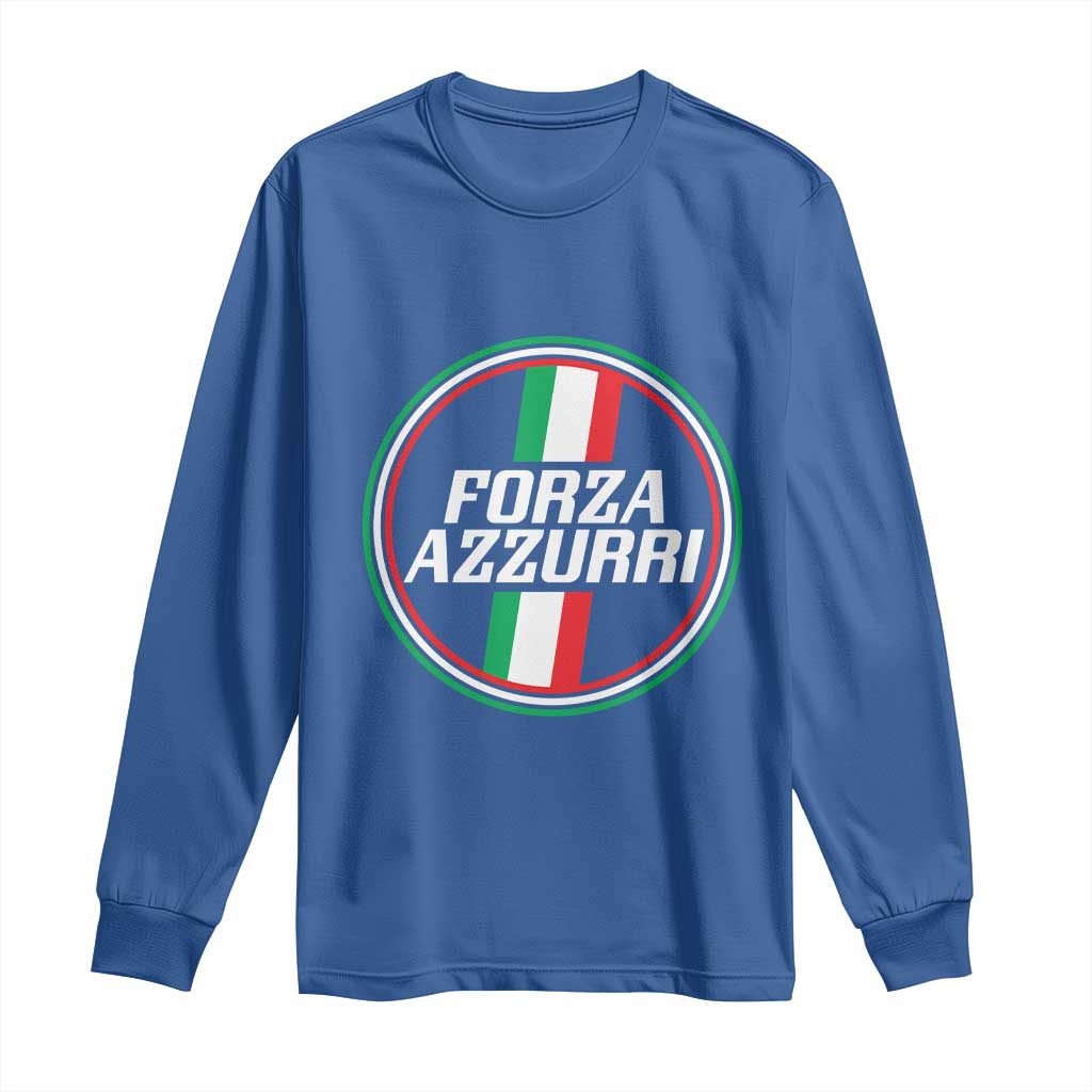 Italian Sport Support Long Sleeve Shirt Let's Go Italy Forza Azzurri TS09 Royal Blue Print Your Wear