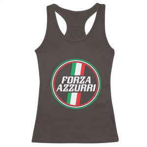 Italian Sport Support Racerback Tank Top Let's Go Italy Forza Azzurri TS09 Dark Chocolate Print Your Wear
