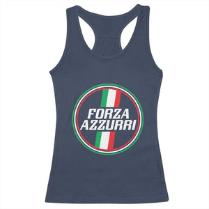 Italian Sport Support Racerback Tank Top Let's Go Italy Forza Azzurri TS09 Navy Print Your Wear