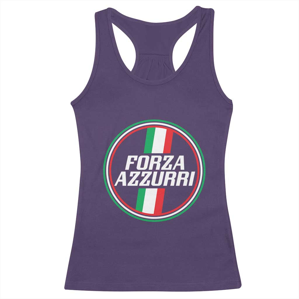 Italian Sport Support Racerback Tank Top Let's Go Italy Forza Azzurri TS09 Purple Print Your Wear