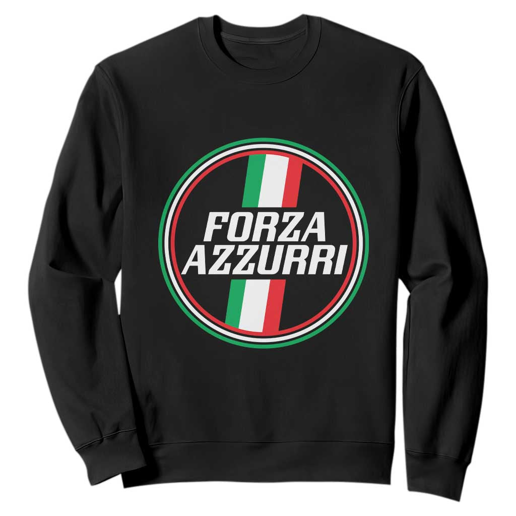 Italian Sport Support Sweatshirt Let's Go Italy Forza Azzurri TS09 Black Print Your Wear