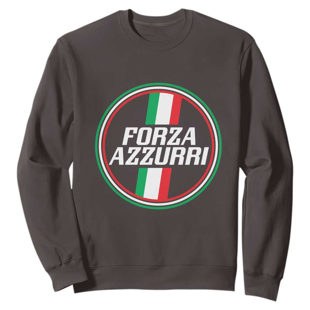 Italian Sport Support Sweatshirt Let's Go Italy Forza Azzurri TS09 Dark Chocolate Print Your Wear