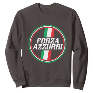 Italian Sport Support Sweatshirt Let's Go Italy Forza Azzurri TS09 Dark Chocolate Print Your Wear