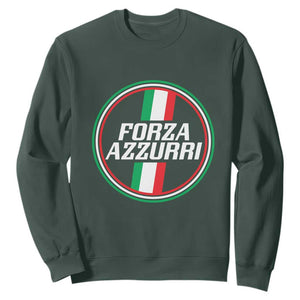 Italian Sport Support Sweatshirt Let's Go Italy Forza Azzurri TS09 Dark Forest Green Print Your Wear