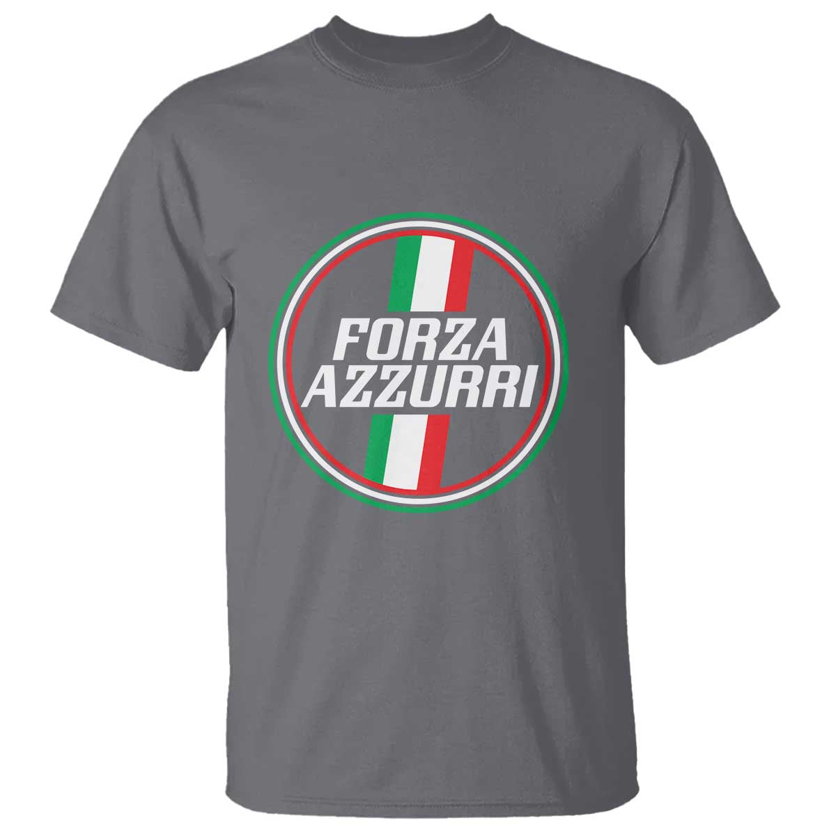 Italian Sport Support T Shirt Let's Go Italy Forza Azzurri TS09 Charcoal Print Your Wear