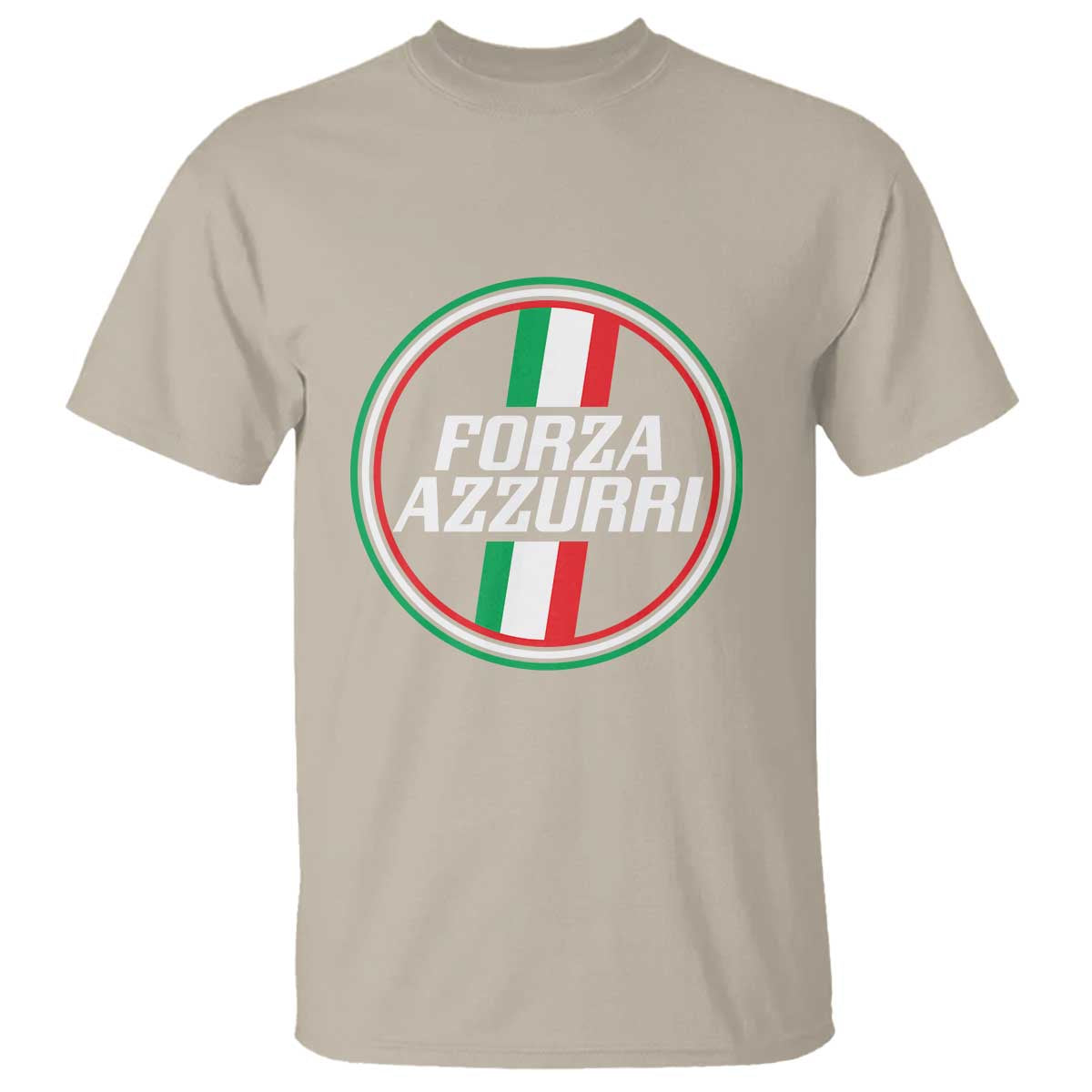 Italian Sport Support T Shirt Let's Go Italy Forza Azzurri TS09 Sand Print Your Wear