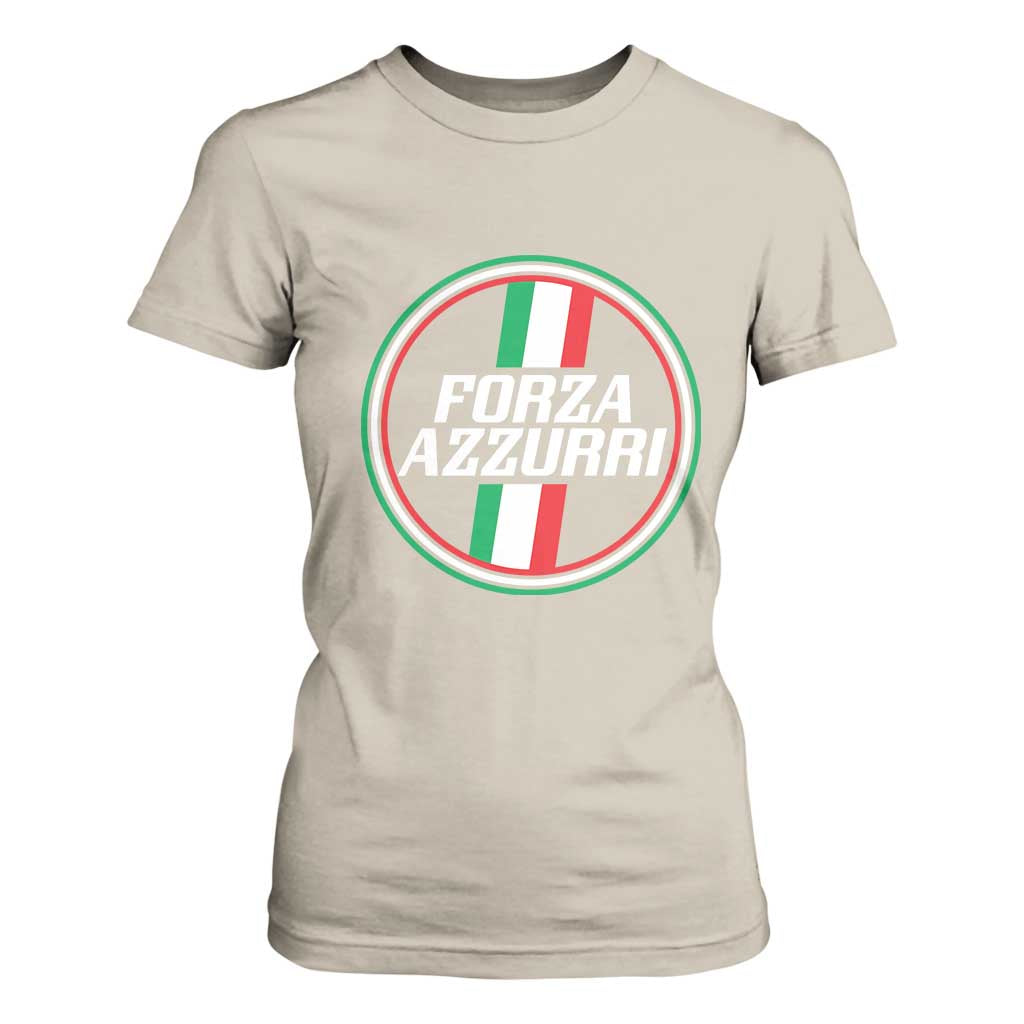 Italian Sport Support T Shirt For Women Let's Go Italy Forza Azzurri TS09 Sand Print Your Wear