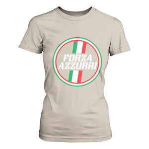 Italian Sport Support T Shirt For Women Let's Go Italy Forza Azzurri TS09 Sand Print Your Wear