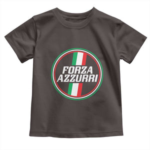 Italian Sport Support Toddler T Shirt Let's Go Italy Forza Azzurri TS09 Dark Chocolate Print Your Wear