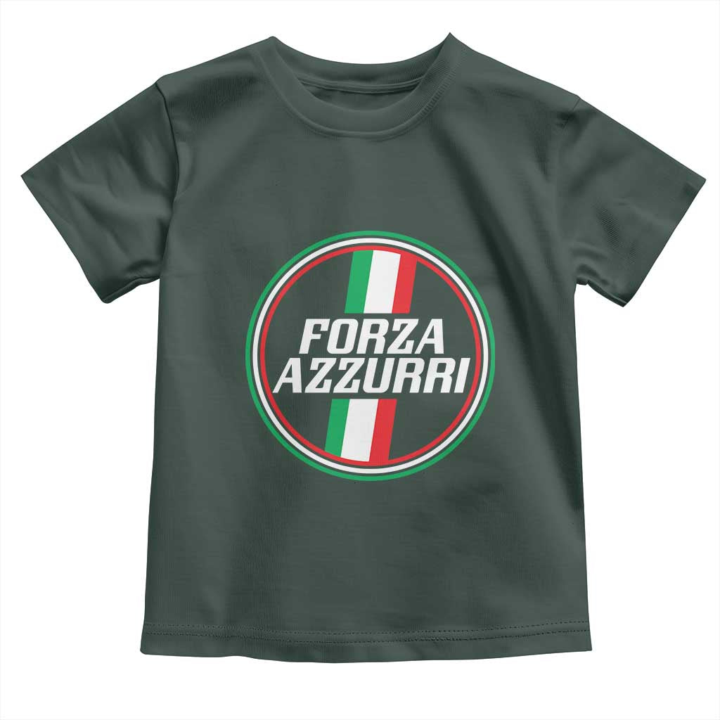 Italian Sport Support Toddler T Shirt Let's Go Italy Forza Azzurri TS09 Dark Forest Green Print Your Wear
