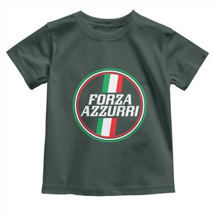 Italian Sport Support Toddler T Shirt Let's Go Italy Forza Azzurri TS09 Dark Forest Green Print Your Wear