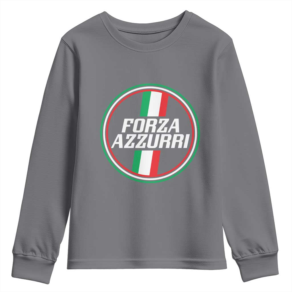 Italian Sport Support Youth Sweatshirt Let's Go Italy Forza Azzurri TS09 Charcoal Print Your Wear