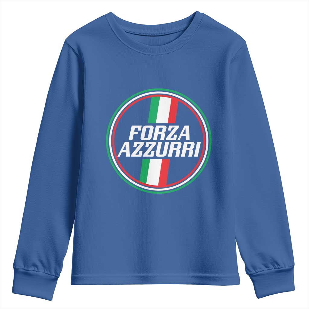 Italian Sport Support Youth Sweatshirt Let's Go Italy Forza Azzurri TS09 Royal Blue Print Your Wear