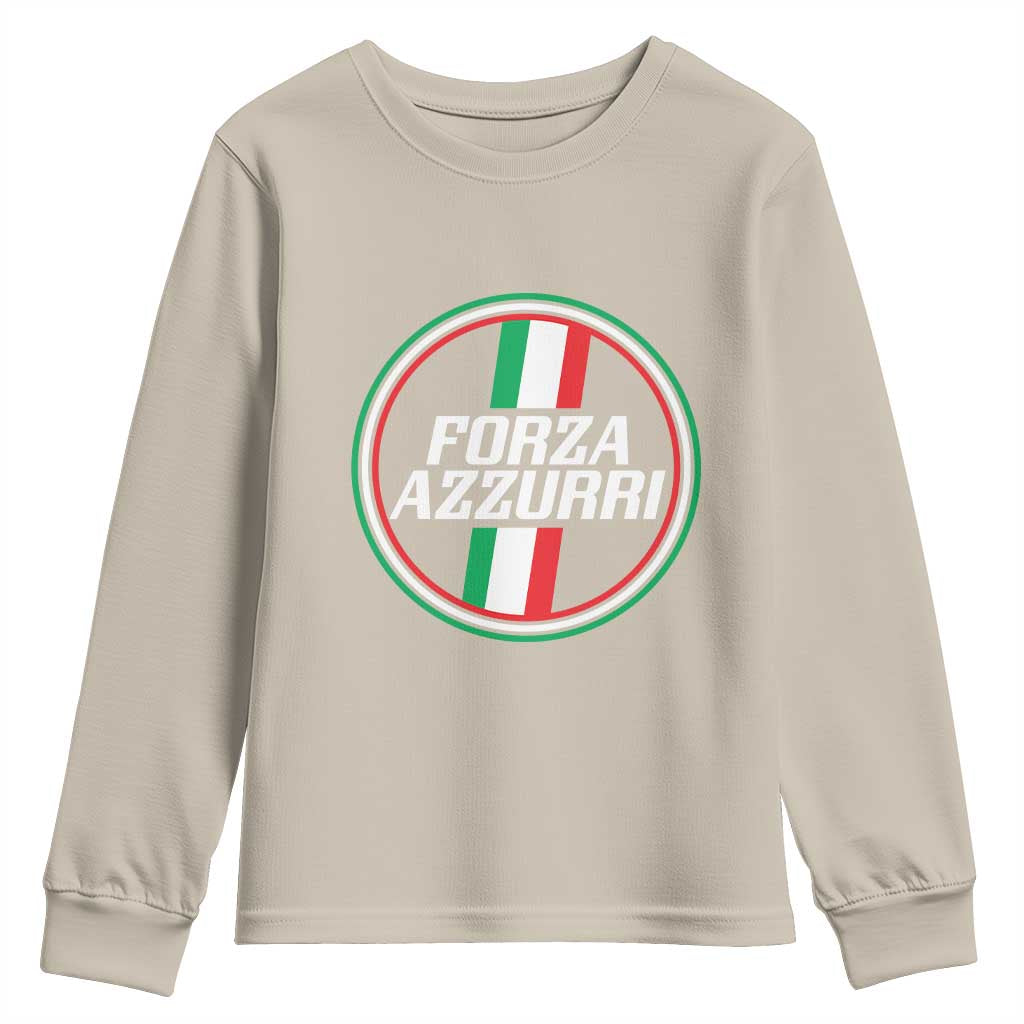 Italian Sport Support Youth Sweatshirt Let's Go Italy Forza Azzurri TS09 Sand Print Your Wear