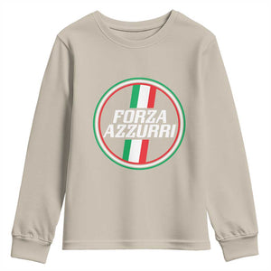 Italian Sport Support Youth Sweatshirt Let's Go Italy Forza Azzurri TS09 Sand Print Your Wear