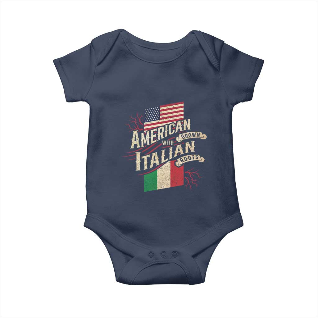 American Grown Italian Roots Patriot Baby Onesie TS09 Navy Print Your Wear