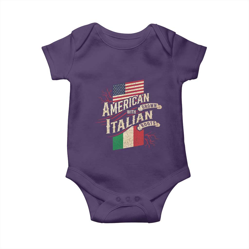 American Grown Italian Roots Patriot Baby Onesie TS09 Purple Print Your Wear