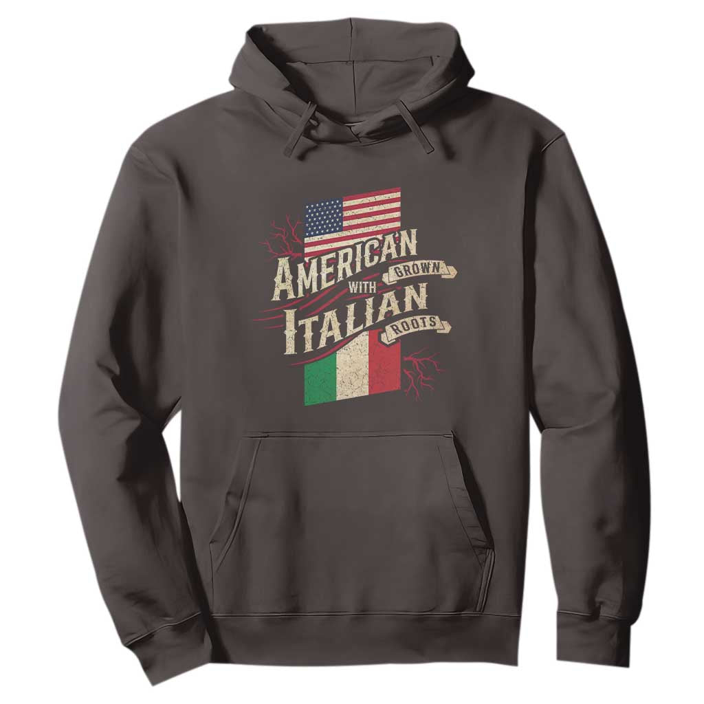 American Grown Italian Roots Patriot Hoodie TS09 Dark Chocolate Print Your Wear