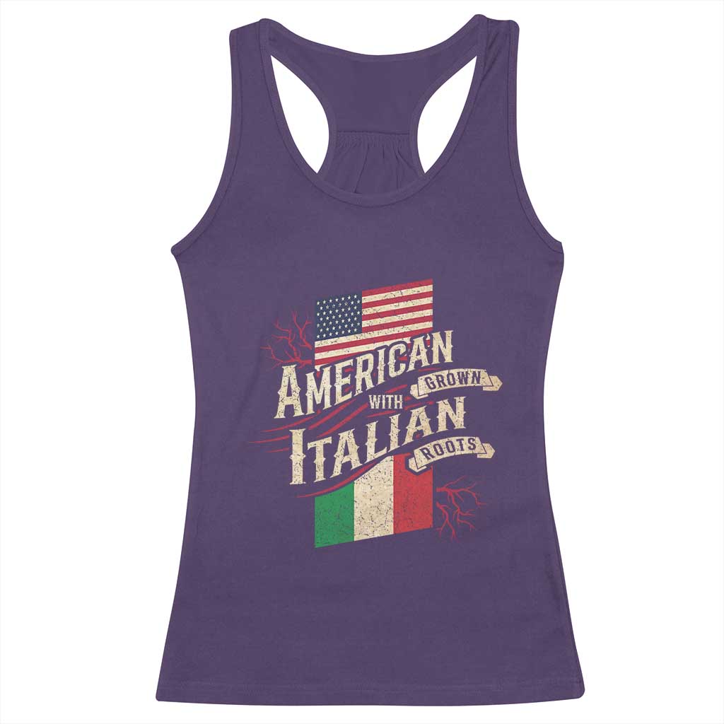 American Grown Italian Roots Patriot Racerback Tank Top TS09 Purple Print Your Wear