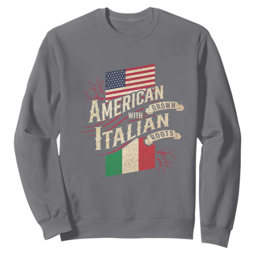 American Grown Italian Roots Patriot Sweatshirt TS09 Charcoal Print Your Wear