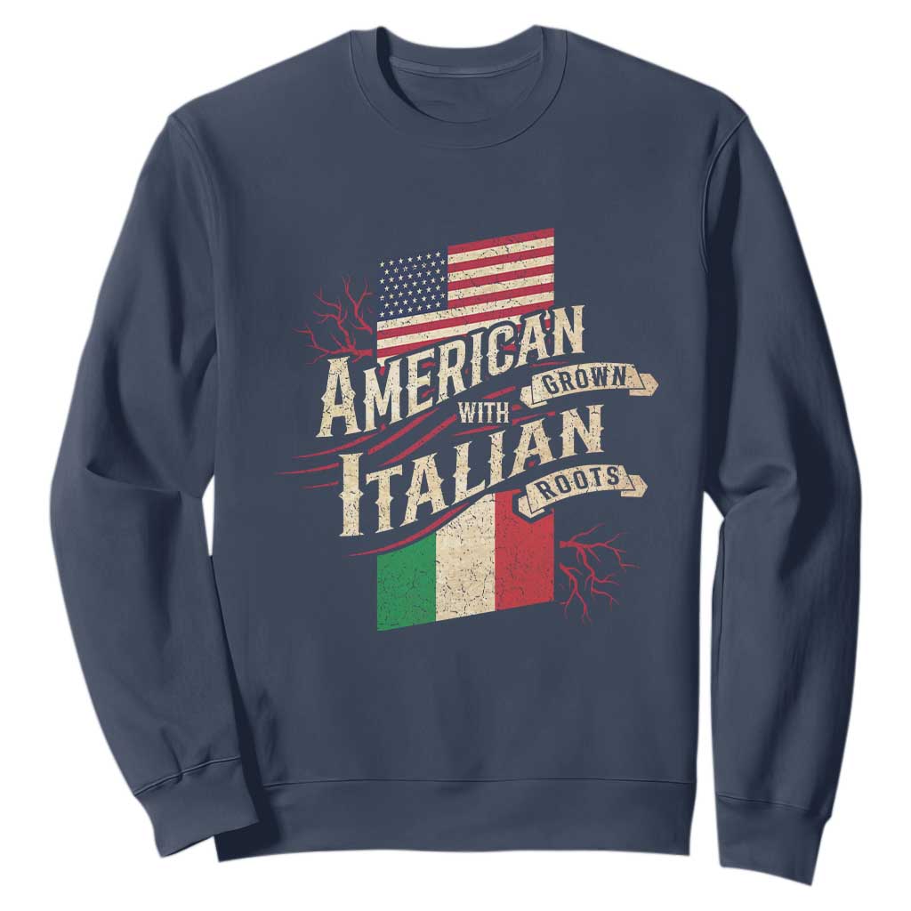 American Grown Italian Roots Patriot Sweatshirt TS09 Navy Print Your Wear