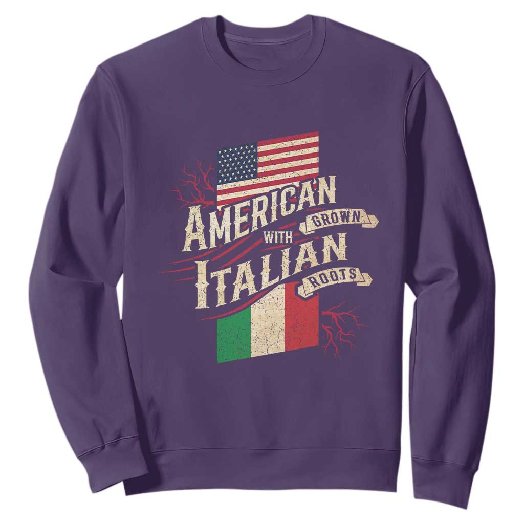 American Grown Italian Roots Patriot Sweatshirt TS09 Purple Print Your Wear