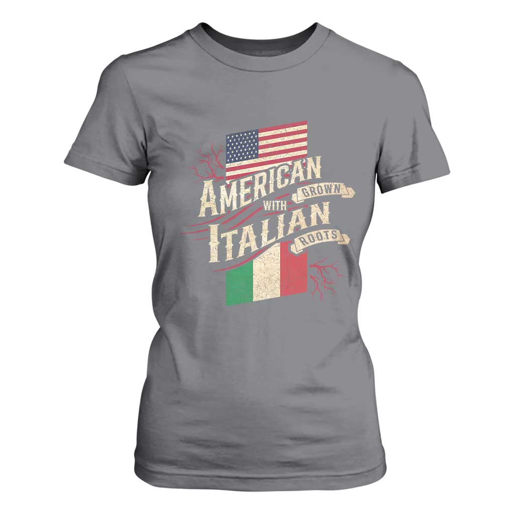 American Grown Italian Roots Patriot T Shirt For Women TS09 Charcoal Print Your Wear