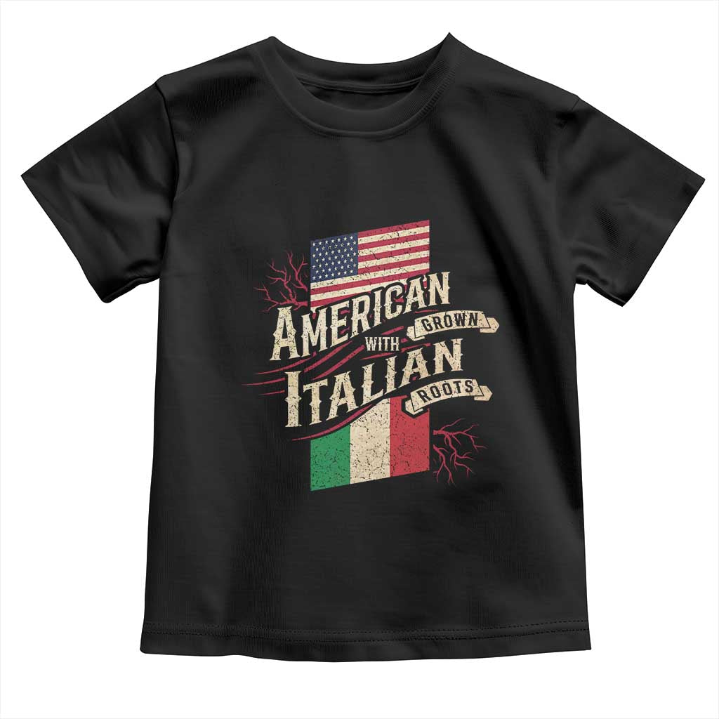 American Grown Italian Roots Patriot Toddler T Shirt TS09 Black Print Your Wear