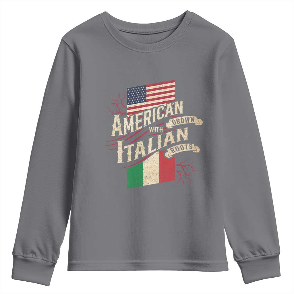 American Grown Italian Roots Patriot Youth Sweatshirt TS09 Charcoal Print Your Wear