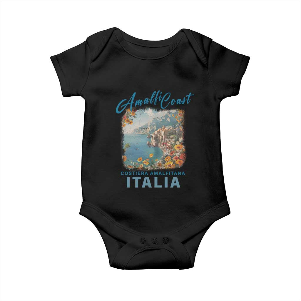 Italy Trip Baby Onesie Amalfi Coast Beautiful Beach TS09 Black Print Your Wear