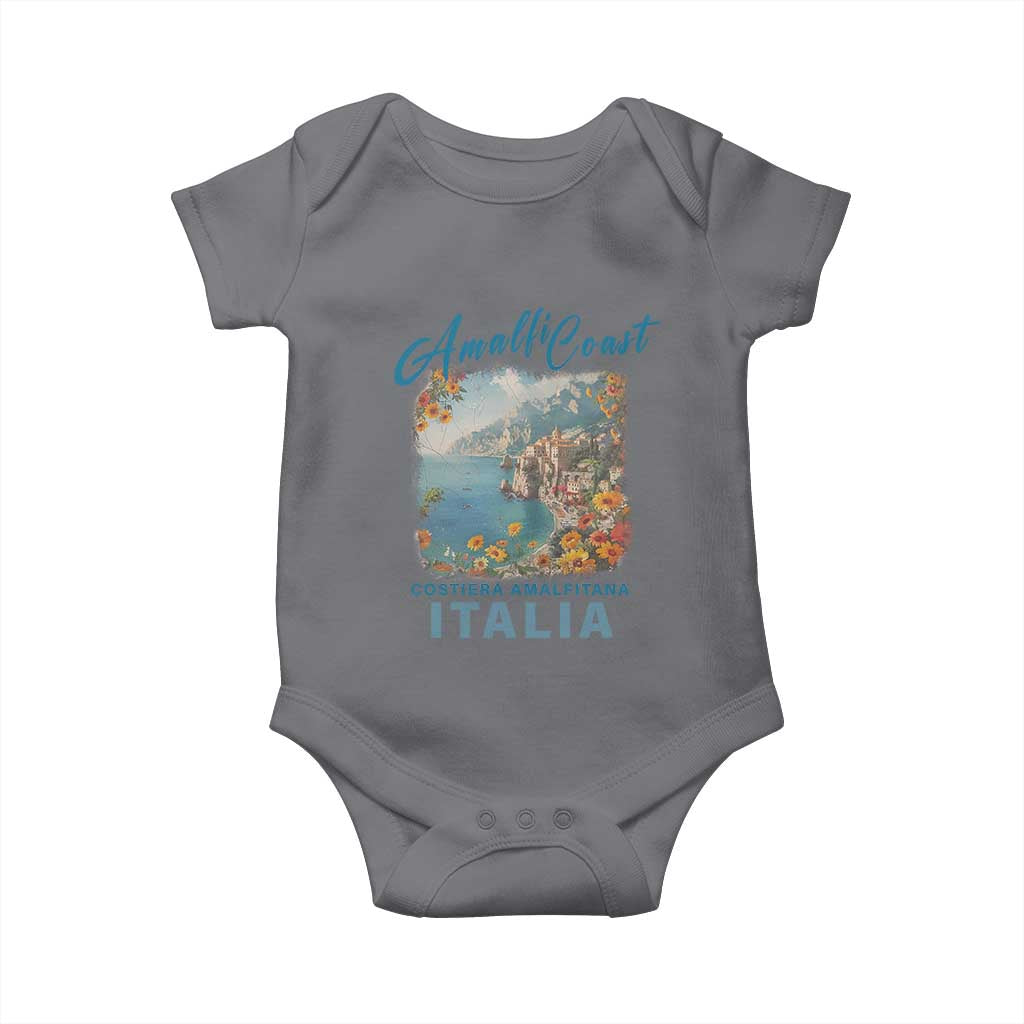 Italy Trip Baby Onesie Amalfi Coast Beautiful Beach TS09 Charcoal Print Your Wear