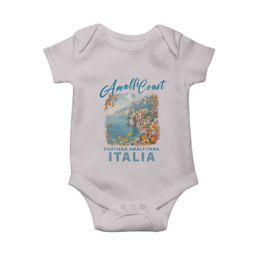 Italy Trip Baby Onesie Amalfi Coast Beautiful Beach TS09 Ice Gray Print Your Wear