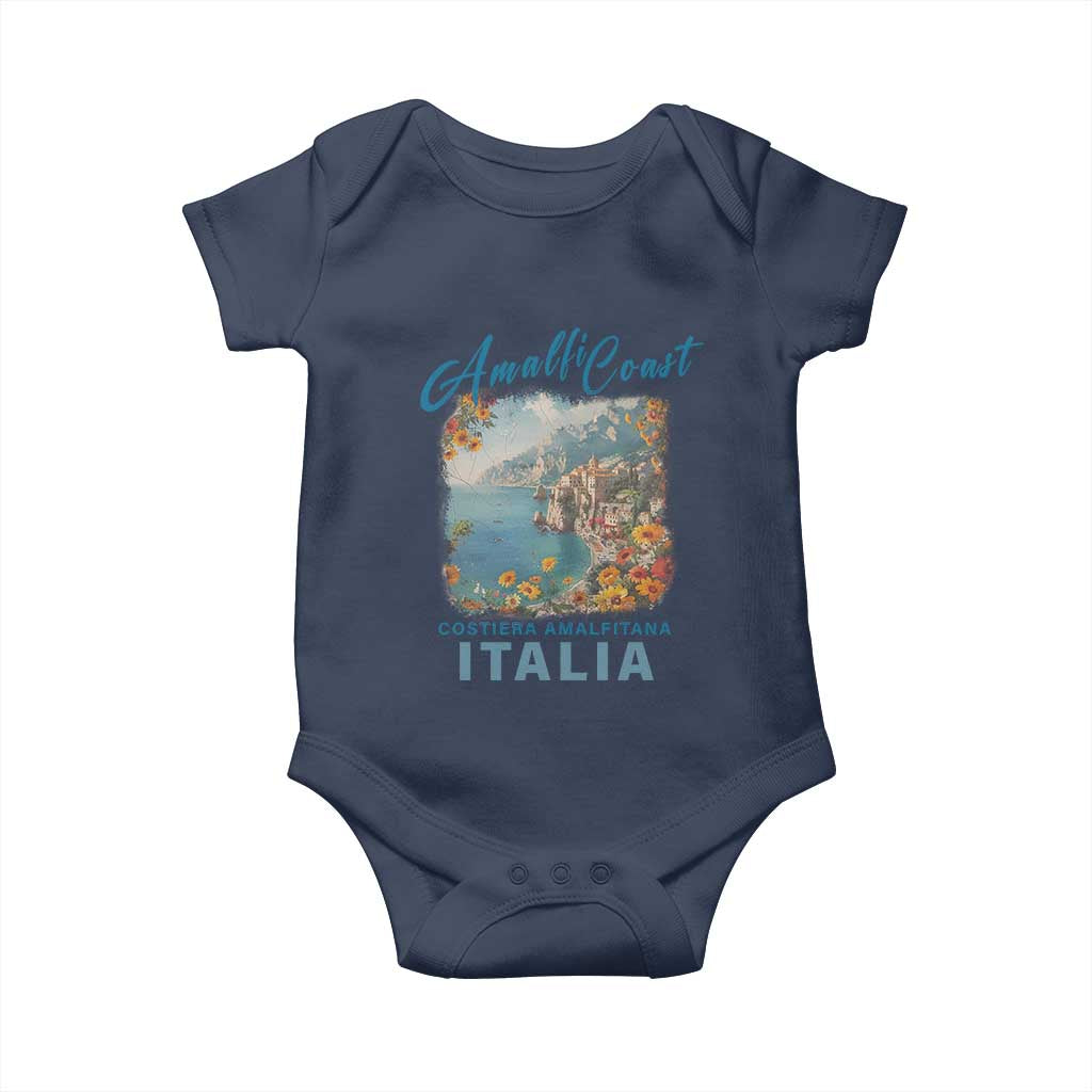 Italy Trip Baby Onesie Amalfi Coast Beautiful Beach TS09 Navy Print Your Wear