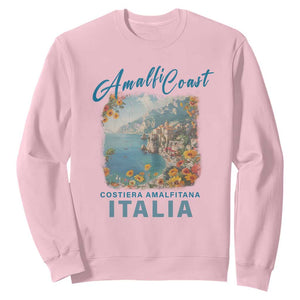 Italy Trip Sweatshirt Amalfi Coast Beautiful Beach TS09 Light Pink Print Your Wear