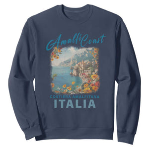 Italy Trip Sweatshirt Amalfi Coast Beautiful Beach TS09 Navy Print Your Wear