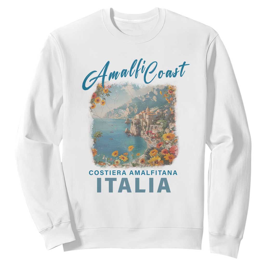 Italy Trip Sweatshirt Amalfi Coast Beautiful Beach TS09 White Print Your Wear