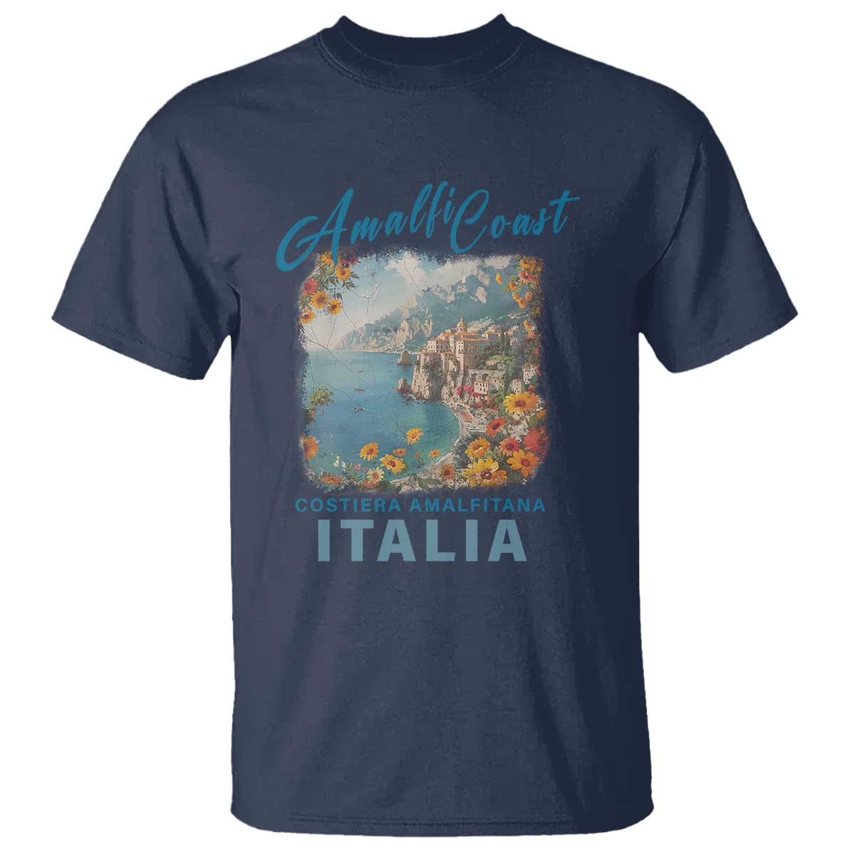 Italy Trip T Shirt Amalfi Coast Beautiful Beach TS09 Navy Print Your Wear
