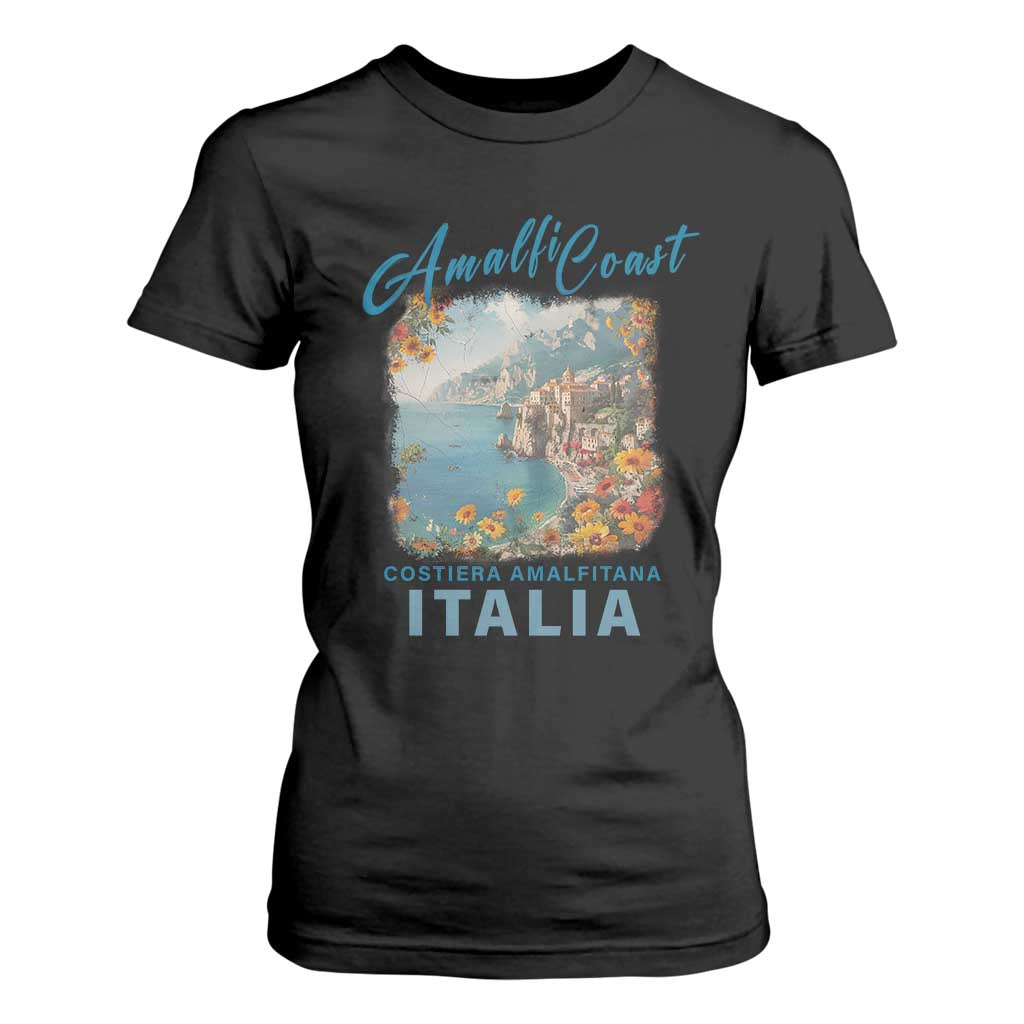 Italy Trip T Shirt For Women Amalfi Coast Beautiful Beach TS09 Black Print Your Wear