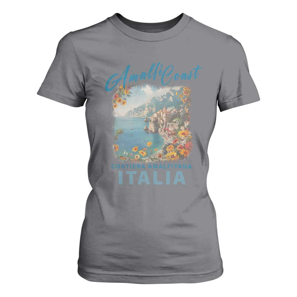 Italy Trip T Shirt For Women Amalfi Coast Beautiful Beach TS09 Charcoal Print Your Wear