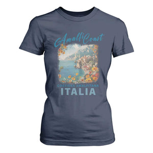 Italy Trip T Shirt For Women Amalfi Coast Beautiful Beach TS09 Navy Print Your Wear