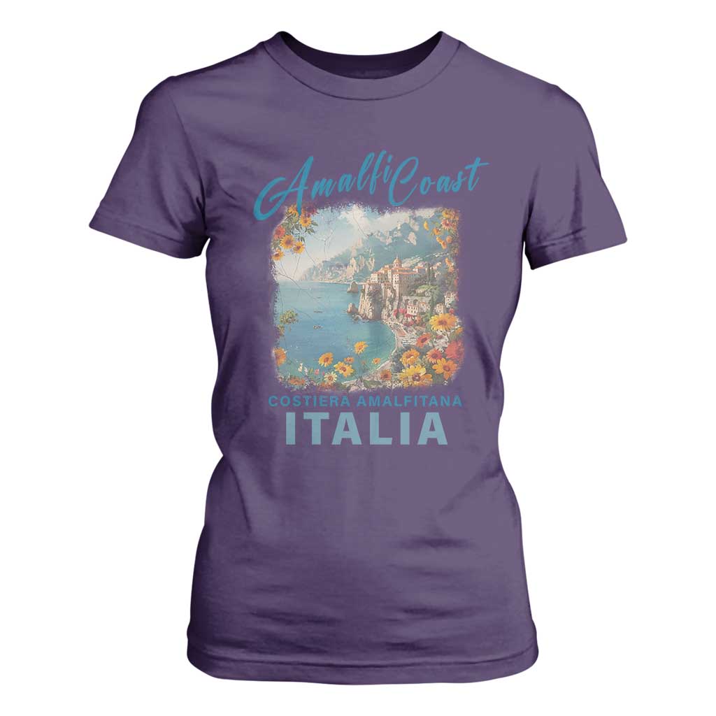 Italy Trip T Shirt For Women Amalfi Coast Beautiful Beach TS09 Purple Print Your Wear