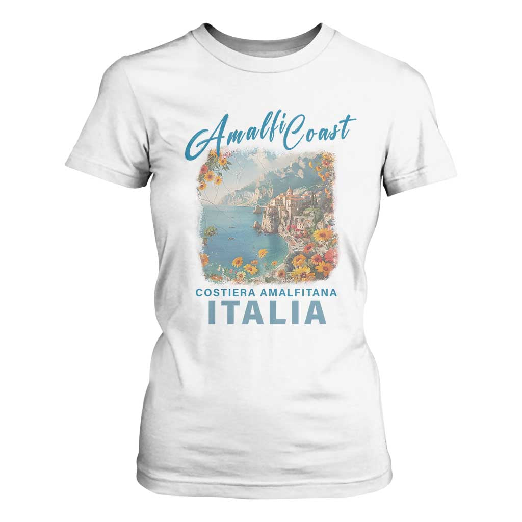 Italy Trip T Shirt For Women Amalfi Coast Beautiful Beach TS09 White Print Your Wear
